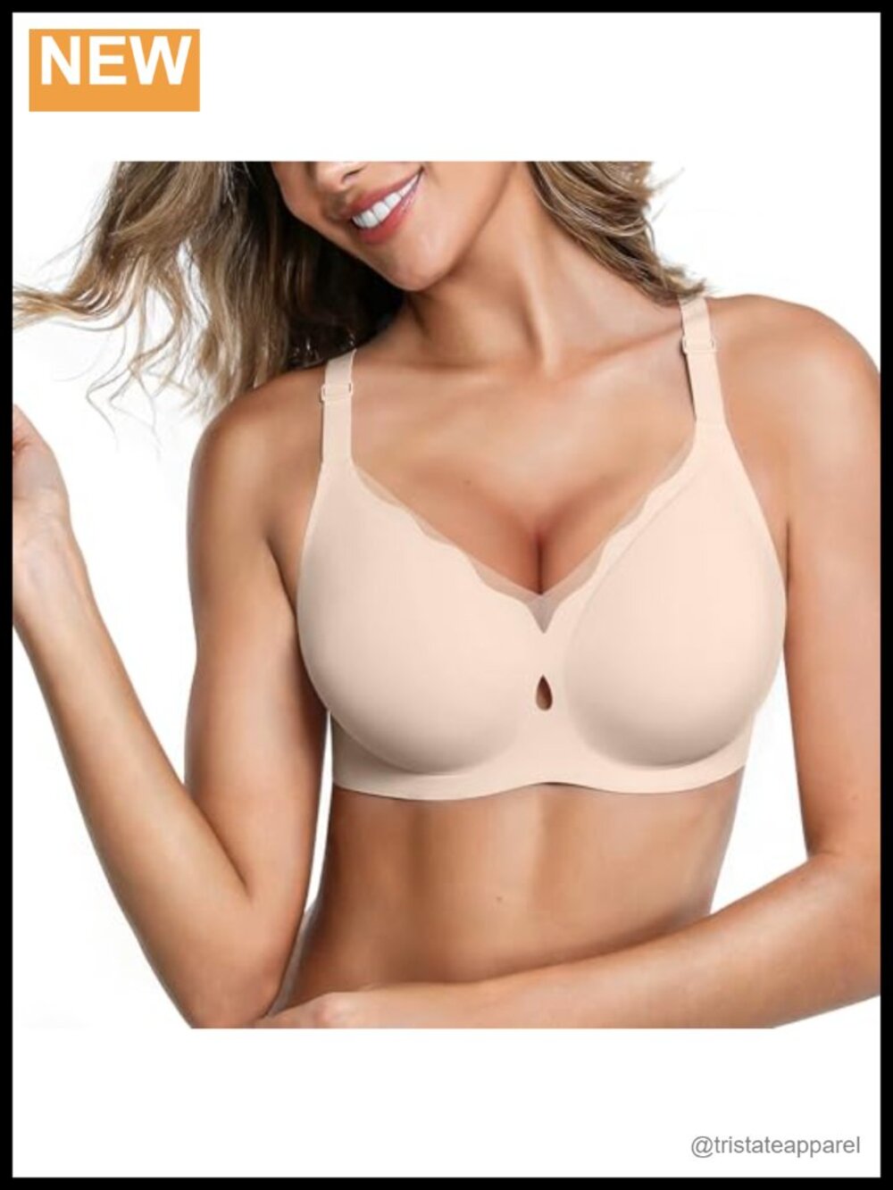 Wireless Push Up Bra Seamless T-Shirt Convertible Crossback U-Back